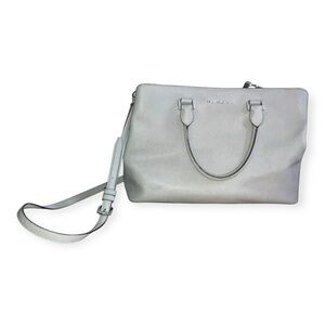 Michael Kors Womens Gray Savannah Saffiano Leather Satchel